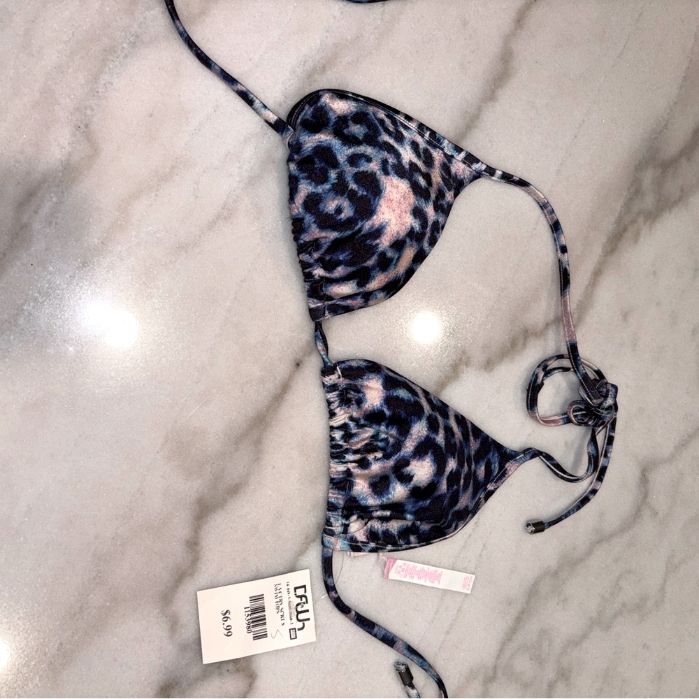 Victoria's Secret Blue and Black Bikini Top